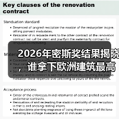 2026年密斯奖结果揭晓,谁拿下欧洲建筑最高荣誉之一?(图1) 2026年密斯奖结果揭晓,谁拿下欧洲建筑最高荣誉之一?(图1)